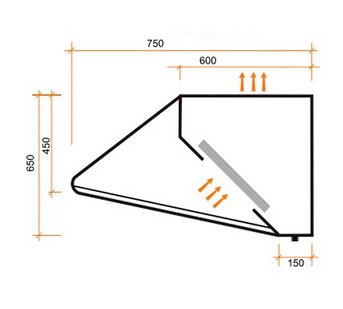 ALTEX - CAMPANA DE PARED BASIC 75
