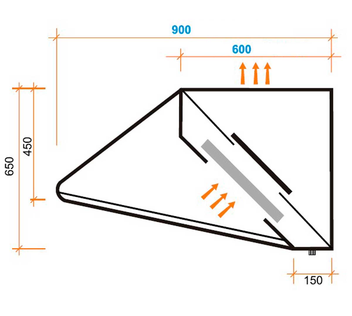 ALTEX - CAMPANA DE PARED PLEIN 90