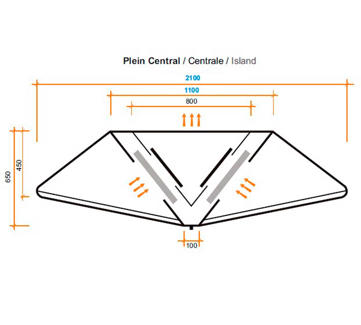 ALTEX - CAMPANA CENTRAL PLEIN COMPENSADA 210