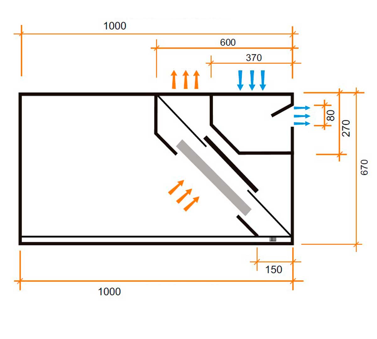 ALTEX - CAMPANA DE PARED REVERSIBLE COMPENSADA 100