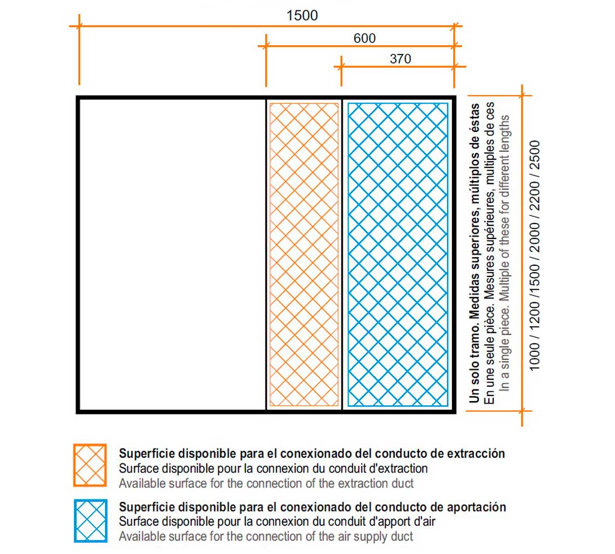 ALTEX - CAMPANA DE PARED REVERSIBLE COMPENSADA 150
