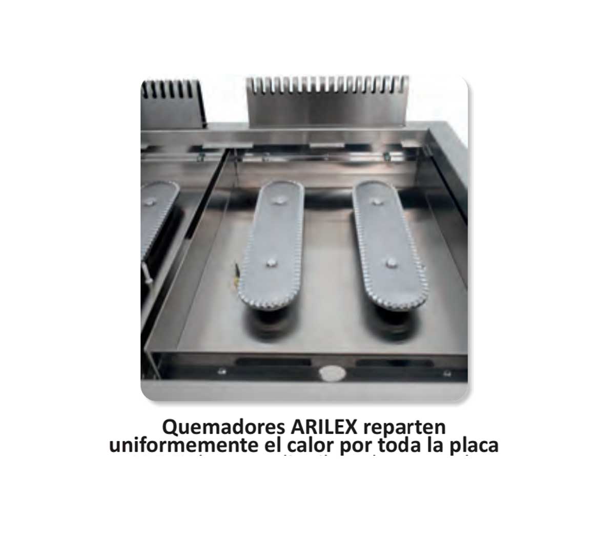 ARILEX - FRY TOP ACERO RECTIFICADO CON BARBACOA DE PIEDRA VOLCÁNICA 100FRYGRBN