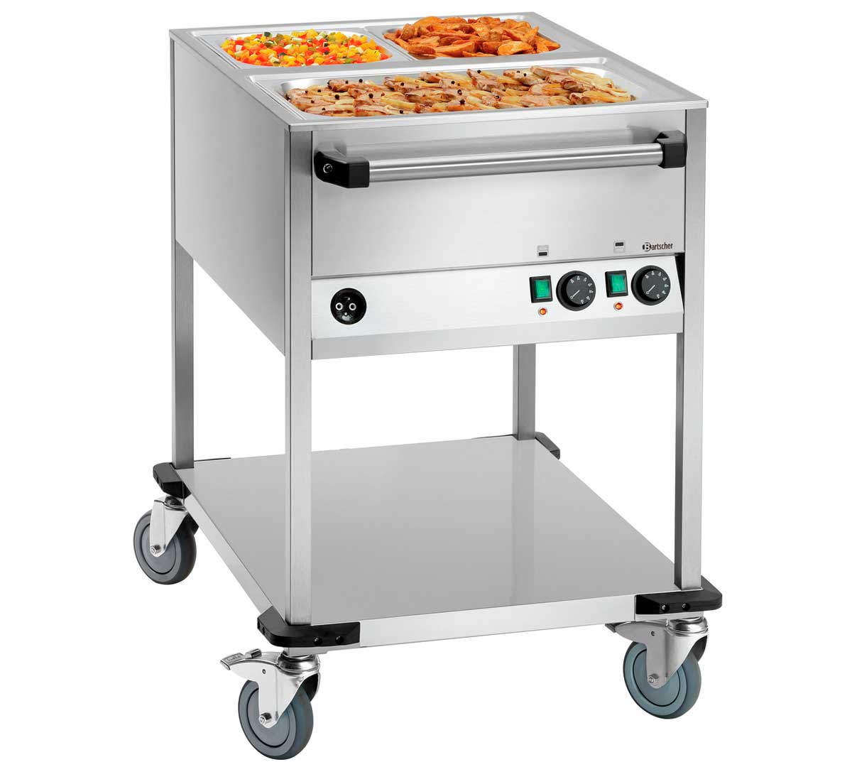 CARRO BAÑO MARÍA CON GRIFO WB2110 - 2 CUBETAS GN 1/1