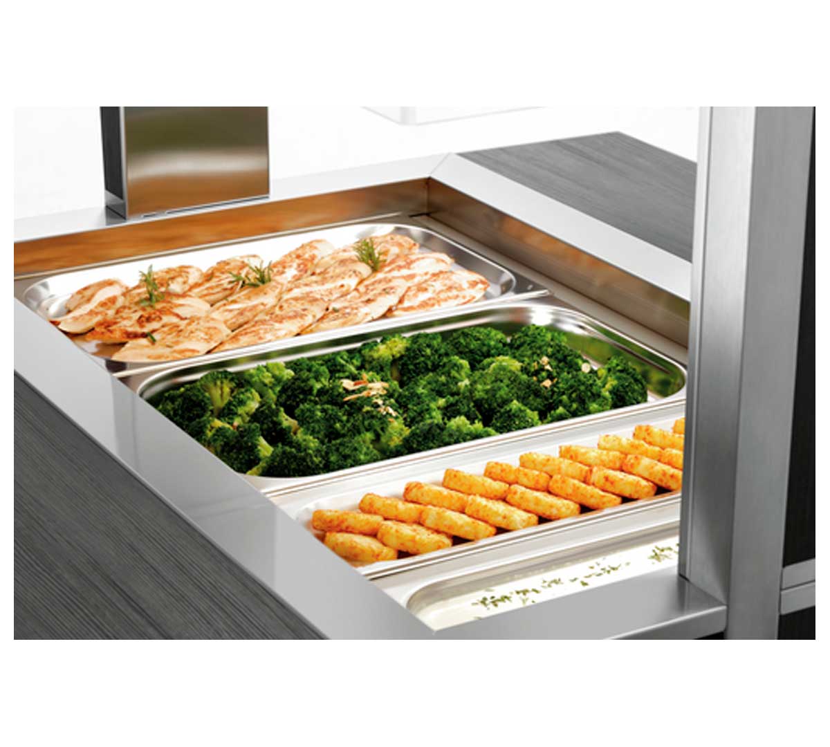 BARTSCHER - CARRO BUFFET BAÑO MARÍA 3 GN 1/1 - FONDO 125CM