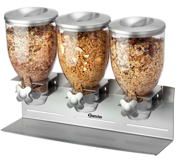 BARTSCHER - DISPENSADOR DE CEREALES TRIPLE - CAPACIDAD 10,5 LITROS