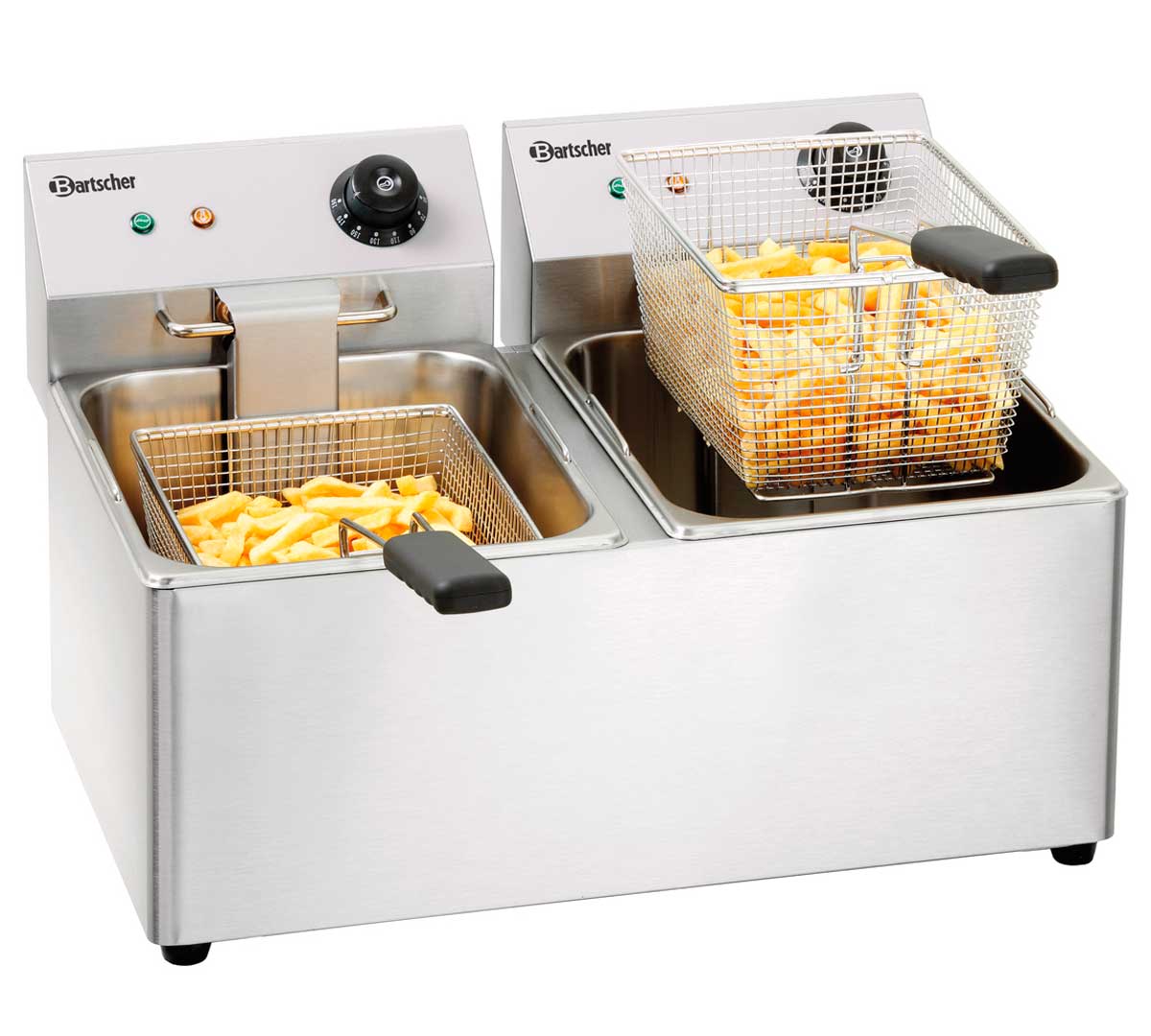 BARTSCHER - FREIDORA SNACK IV ELÉCTRICA - FONDO 62CM - 2 CUBAS 8 LITROS