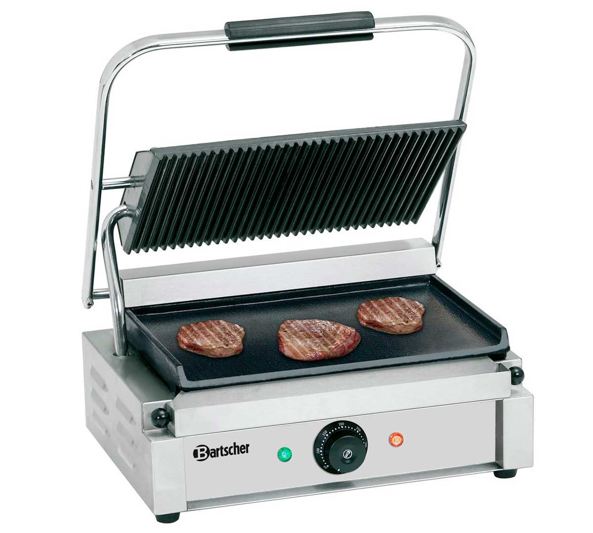 BARTSCHER - PARRILLA DE CONTACTO PANINI 1GR - PLACA MIXTA – ANCHO 41CM - POTENCIA 2,2KW
