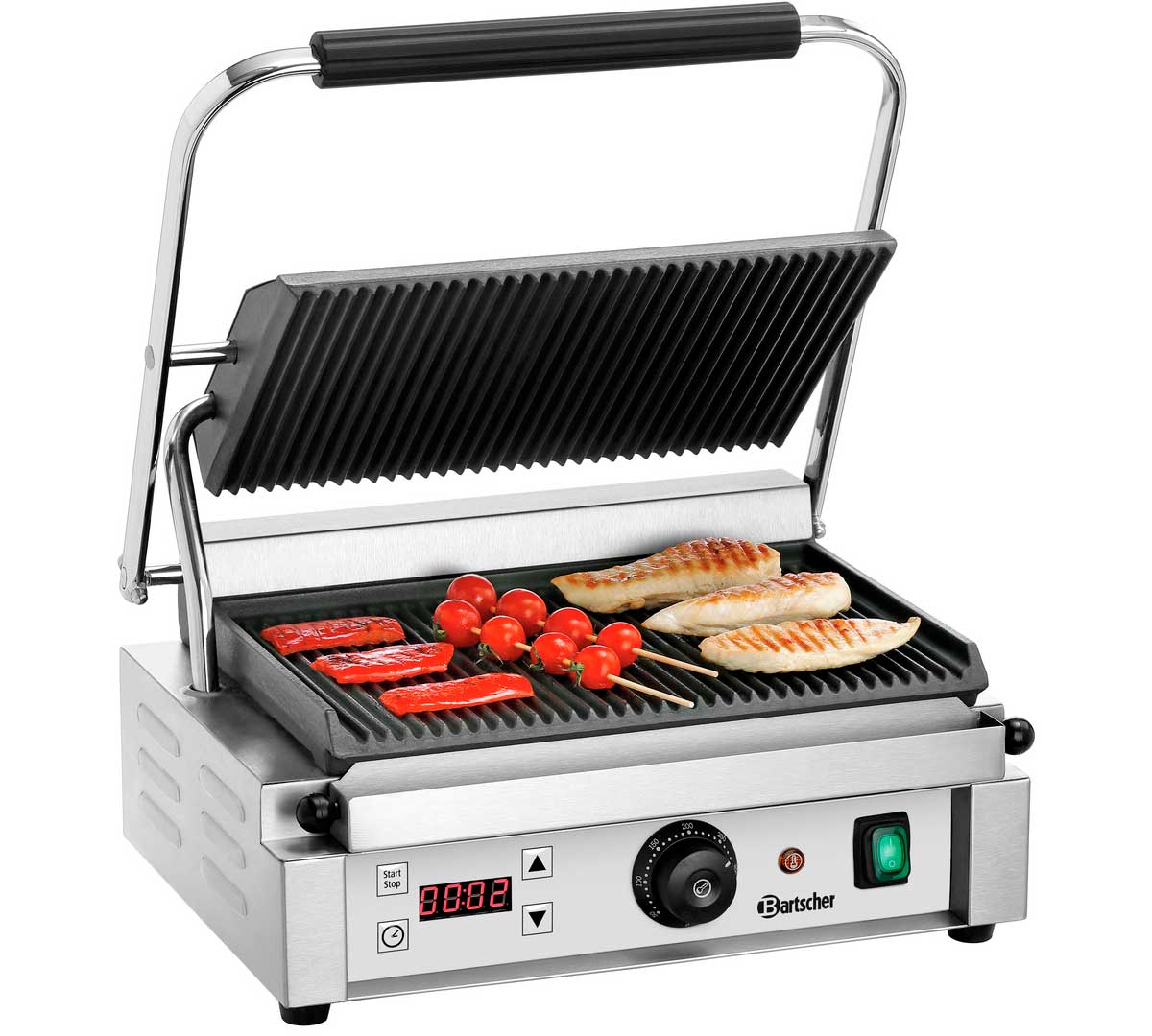 BARTSCHER - PARRILLA DE CONTACTO PANINI 1RDIG - PLACA ACANALADA – ANCHO 41CM - POTENCIA 2,2KW
