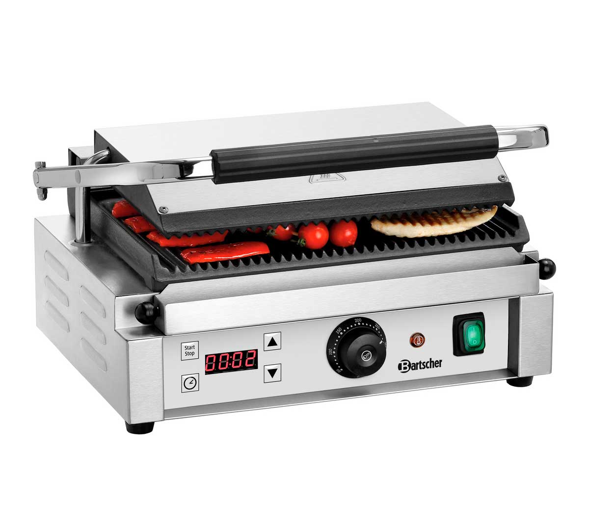 BARTSCHER - PARRILLA DE CONTACTO PANINI 1RDIG - PLACA ACANALADA – ANCHO 41CM - POTENCIA 2,2KW