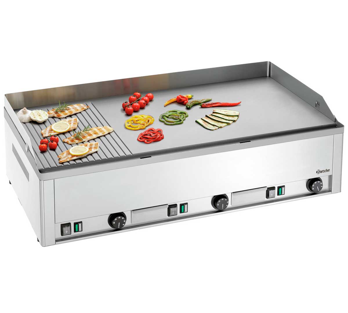BARTSCHER - PLANCHA FRY TOP DE ACERO PLACA MIXTA GDP 980E GR ELÉCTRICA - FONDO 58 CM - 9KW