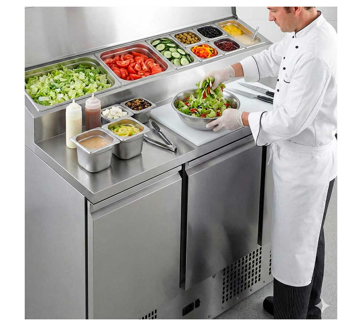 CLIMAHOSTELERIA - MESA 2 PUERTAS PREPARACIÓN ENSALADAS PS200