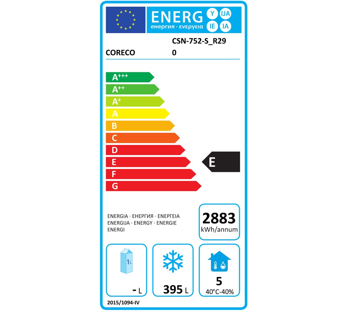 CORECO - CONGELADOR VERTICAL SERIE LINE SNACK 752-S