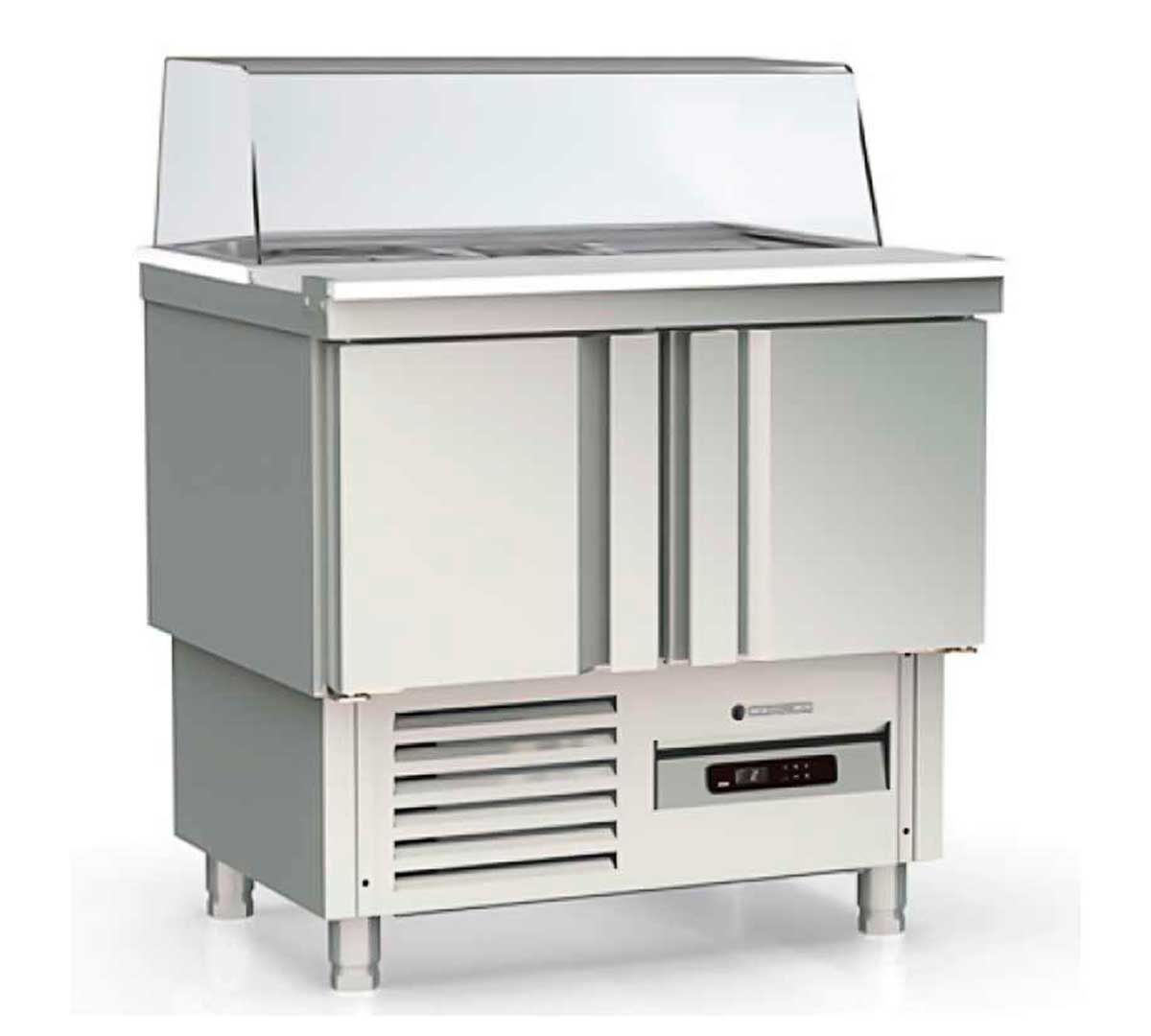 CORECO – MESA FRÍA SALADETTE GN 1/1 ENCIMERA ABIERTA 2 PUERTAS MFS-100-C