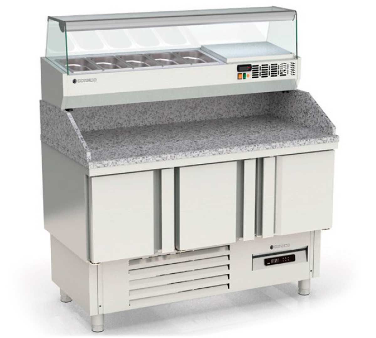 CORECO - MESA FRÍA COMPACTA PIZZA 3 PUERTAS MFPP-140