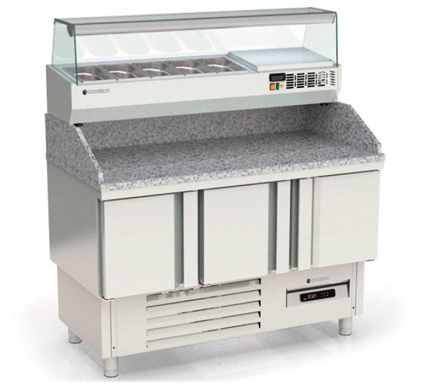 CORECO - MESA FRÍA COMPACTA PIZZA 3 PUERTAS MFPP-140
