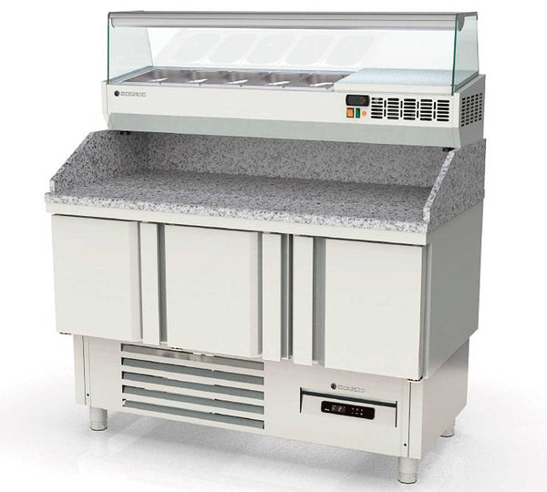 CORECO - MESA FRÍA COMPACTA PIZZA 3 PUERTAS MFCP-140