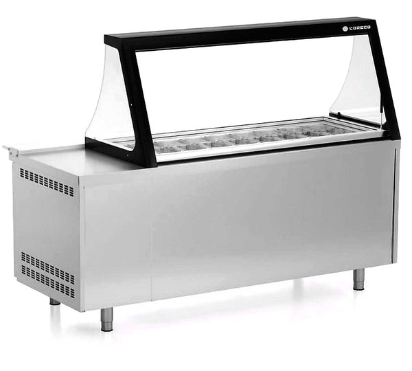 CORECO - MESA PREPARACIÓN CRISTAL ELEVABLE 3 PUERTAS PC80-220-27-LGL