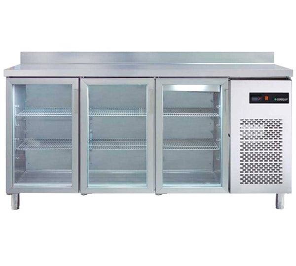 COREQUIP - MESA FRÍA PROFESIONAL SNACK 3 PUERTAS CRISTAL MRV20003
