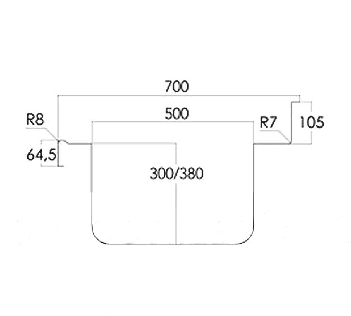 DISTFORM - FREGADERO GAMA 700 GRAN CAPACIDAD SIN BASTIDOR