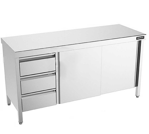 DISTFORM - MESA CENTRAL GAMA 700 CON CAJONES Y PUERTAS CORREDERAS - FONDO 70CM