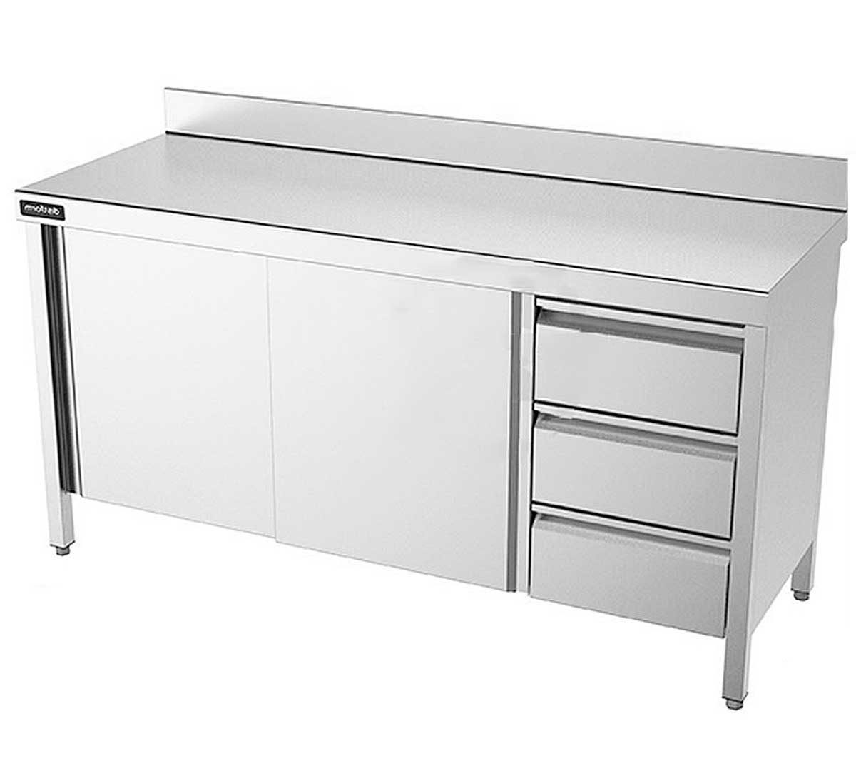 DISTFORM - MESA MURAL GAMA 600 CON CAJONES Y PUERTAS CORREDERAS - FONDO 60CM