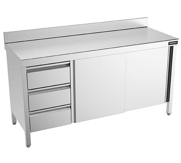 DISTFORM - MESA MURAL GAMA 600 CON CAJONES Y PUERTAS CORREDERAS - FONDO 60CM