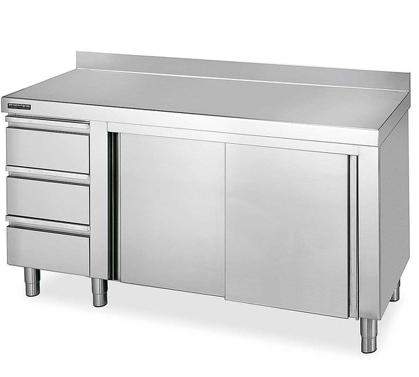 DISTFORM - MESA MURAL GAMA 700 CON CAJONES Y PUERTAS CORREDERAS - FONDO 70CM