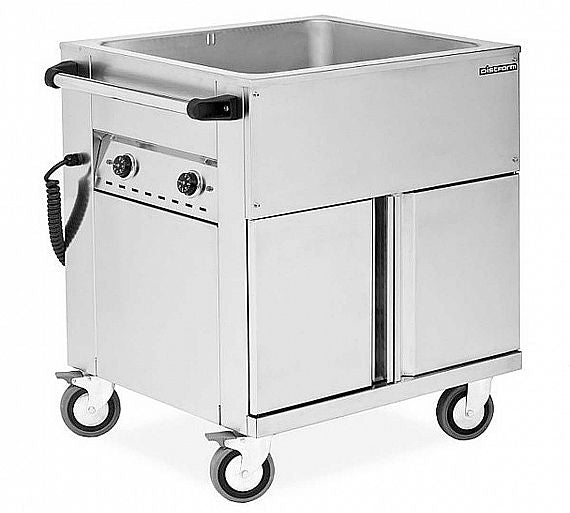 DISTFORM - CARRO BAÑO MARÍA CON RESERVA 2 CUBETAS GN 1/1 - FONDO 67,6CM