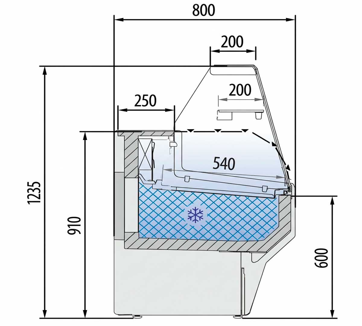 DOCRILUC - VITRINA EXPOSITORA VESPER VE-8-R