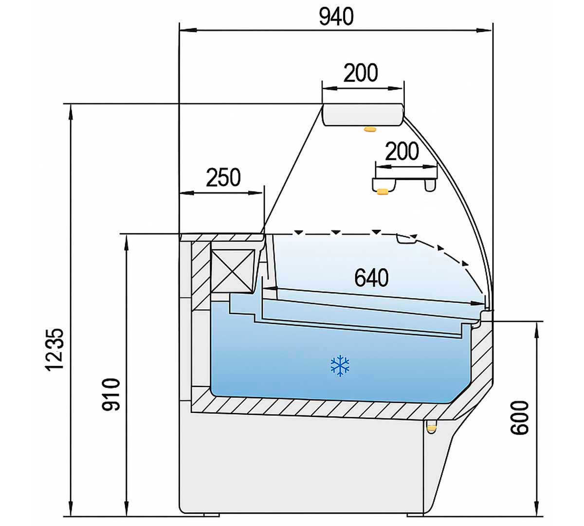 DOCRILUC - VITRINA EXPOSITORA VESPER VE-9-C