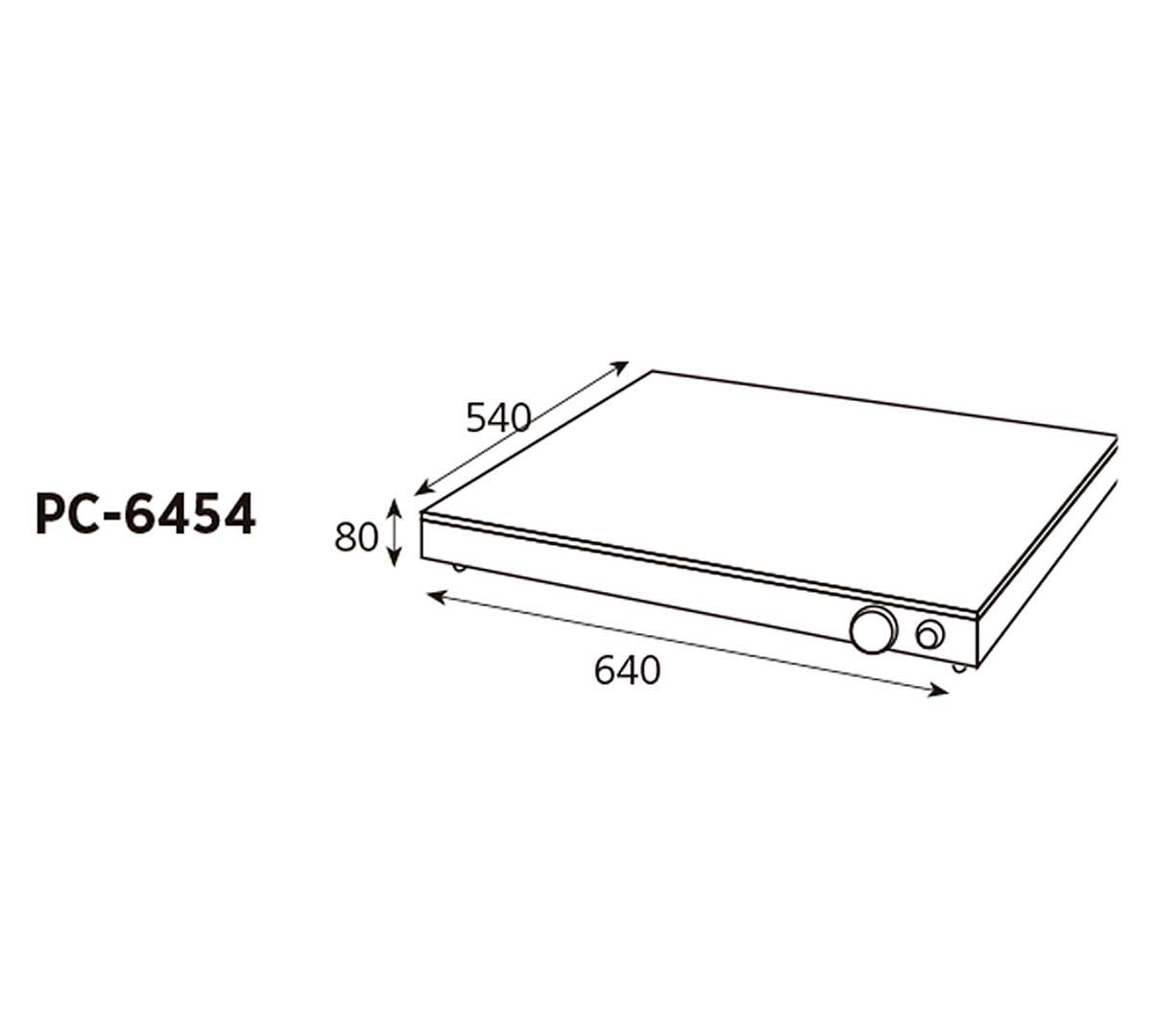 EDENOX - PLACA CALIENTE DE SOBREMESA PC 6454 - 64 X 54 CM