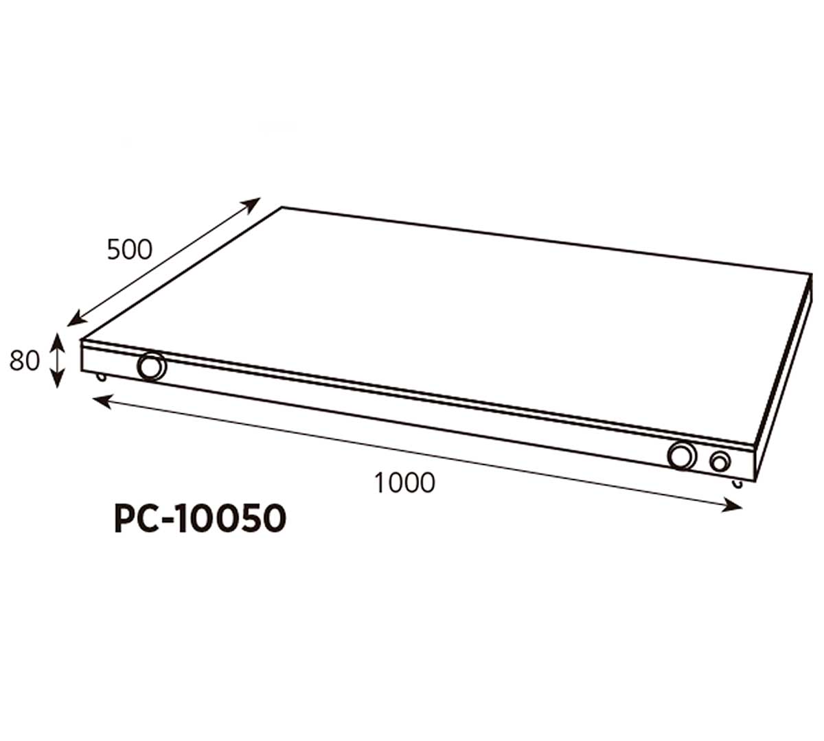 EDENOX - PLACA CALIENTE DE SOBREMESA PC 10050 - 100 X 50 CM