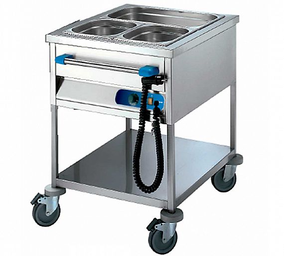 EDENOX - CARRO BAÑO MARÍA CBM 411 - 4 CUBETAS GN1/1