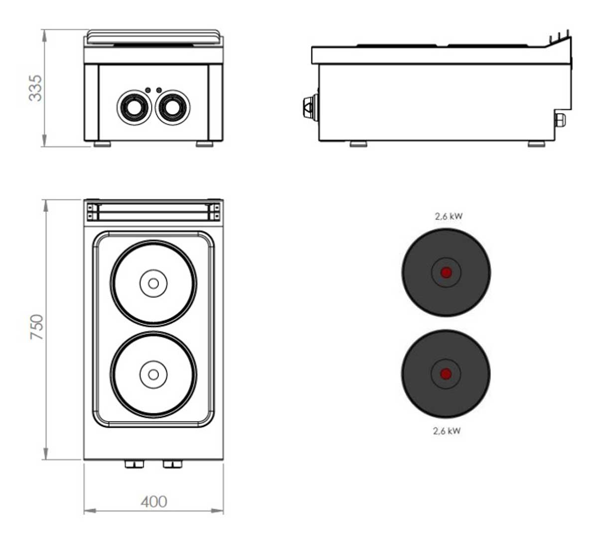 FAINCA HR - S750 COCINA SOBREMESA CE2P750S