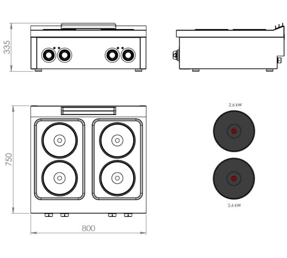 FAINCA HR - S750 COCINA SOBREMESA CE4P750S