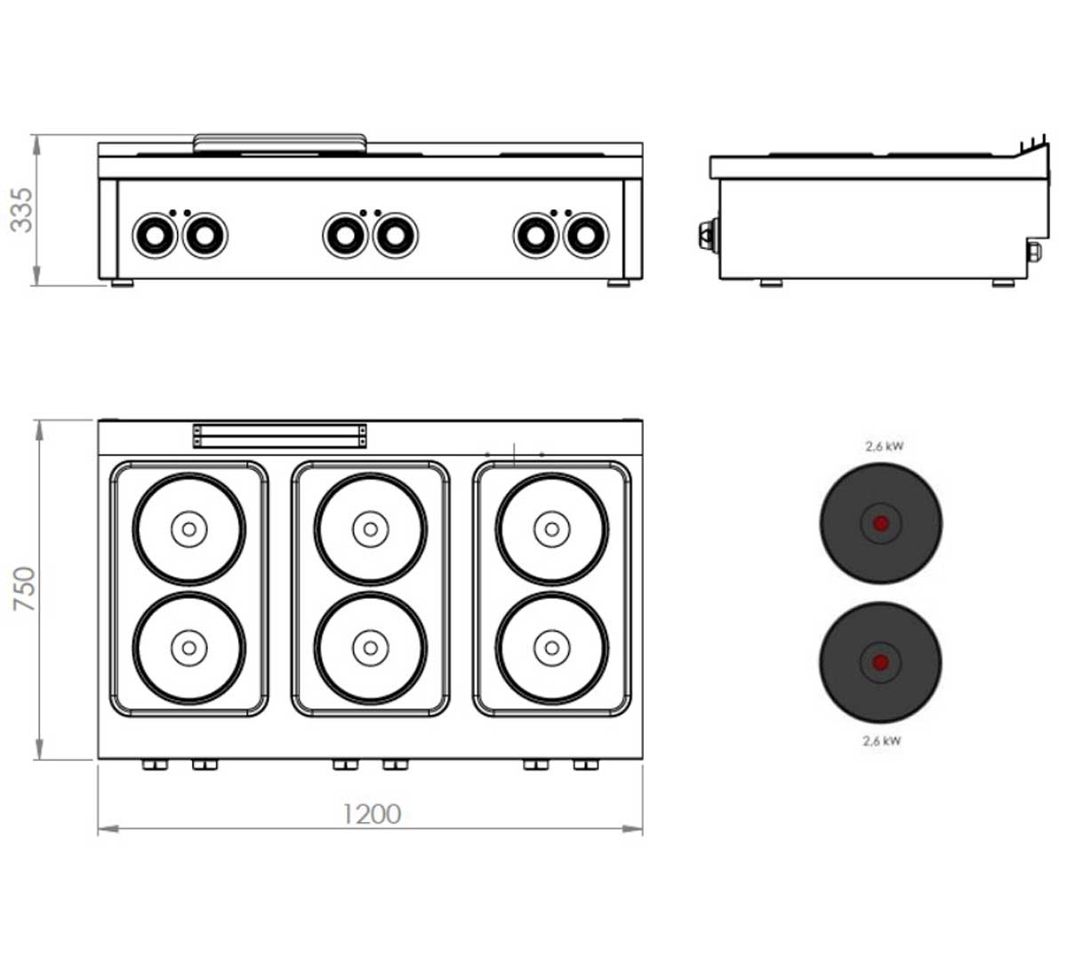 FAINCA HR - S750 COCINA SOBREMESA CE6P750S