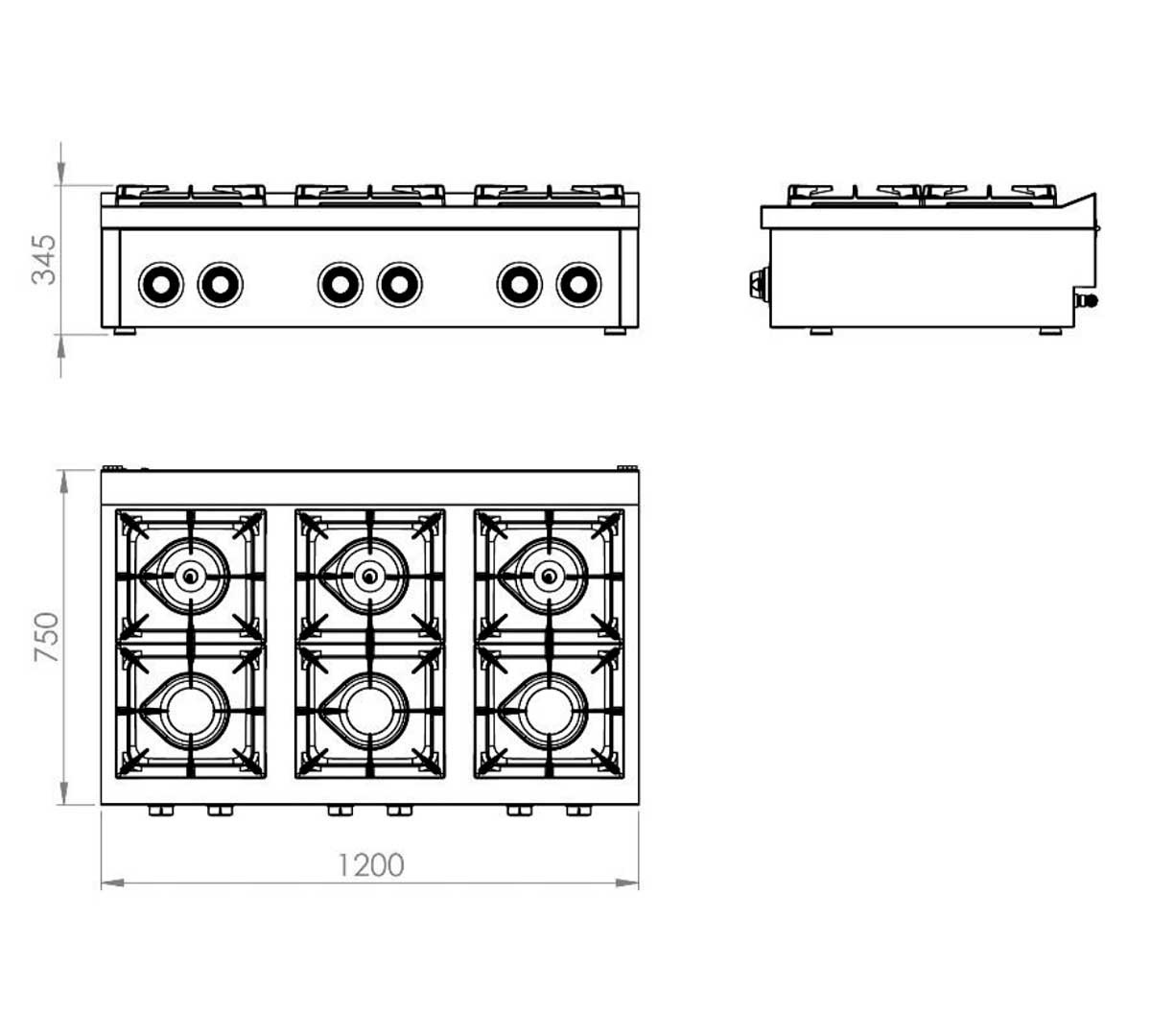 FAINCA HR - S750 COCINA SOBREMESA C6F750S