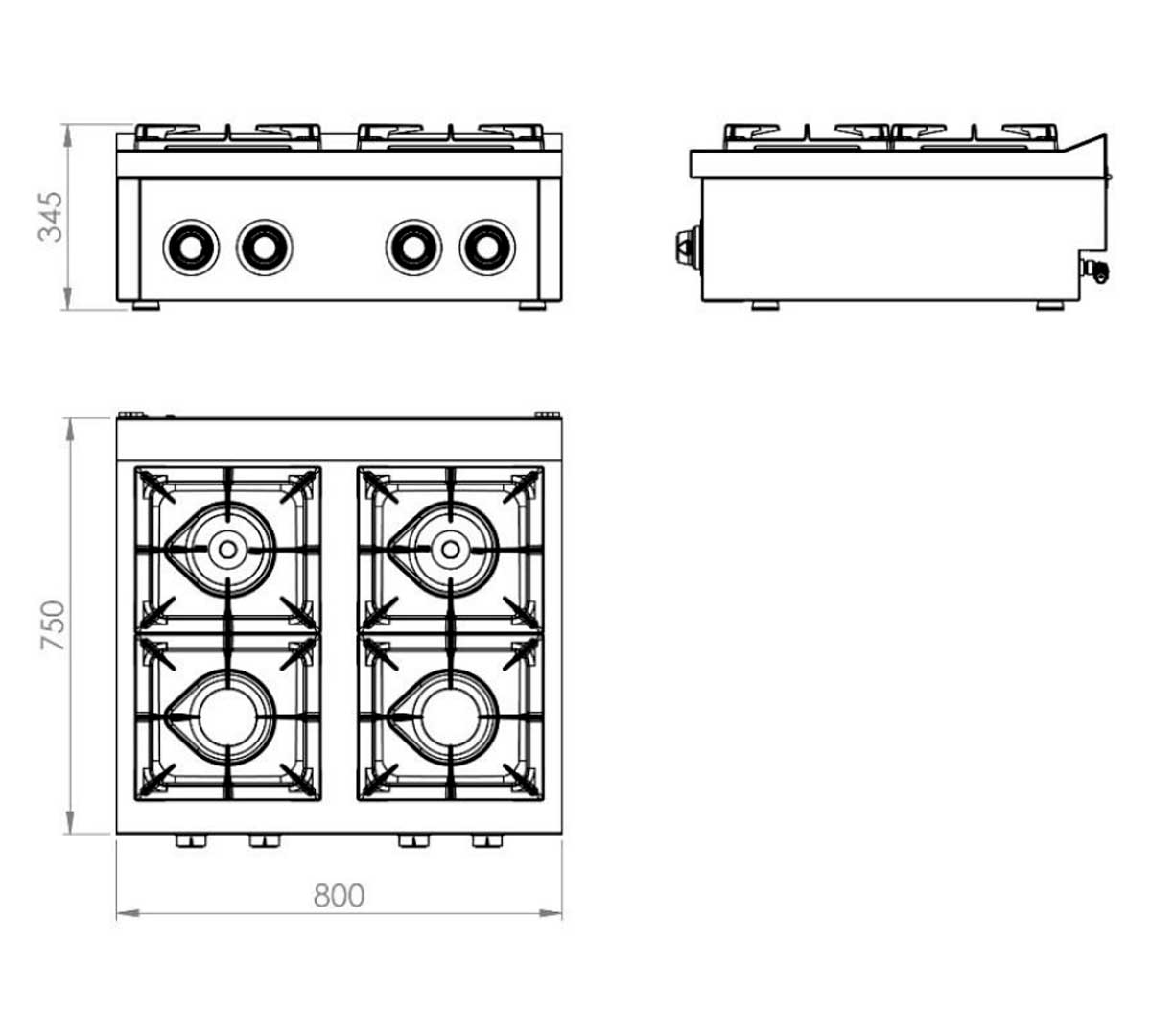 FAINCA HR - S750 COCINA SOBREMESA C4F750S