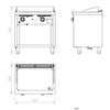 FAINCA HR - S600 FRY TOP DE ACERO DE PIE FT6008E