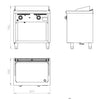 FAINCA HR - S600 FRY TOP CROMO DE PIE FT6008ECR