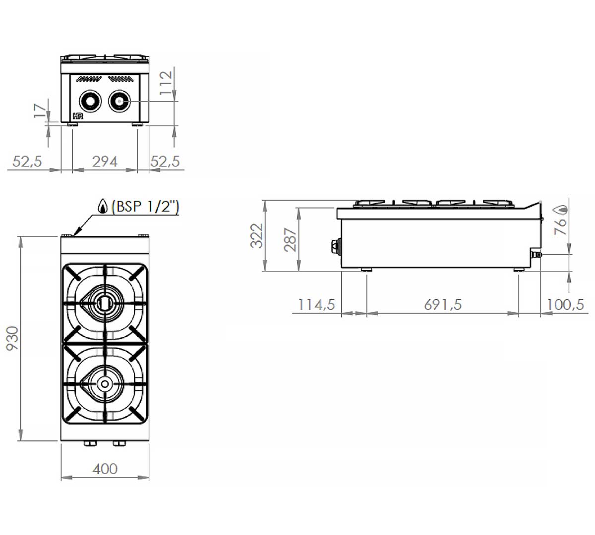 FAINCA HR - S900 COCINA SOBREMESA C2F900S