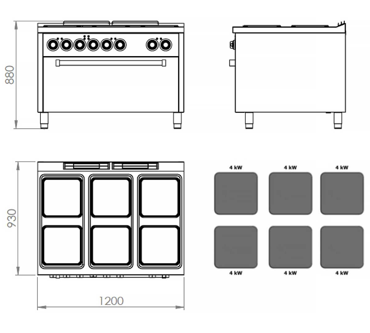 FAINCA HR - S900 COCINA CON HORNO MAXI CE6P900HM