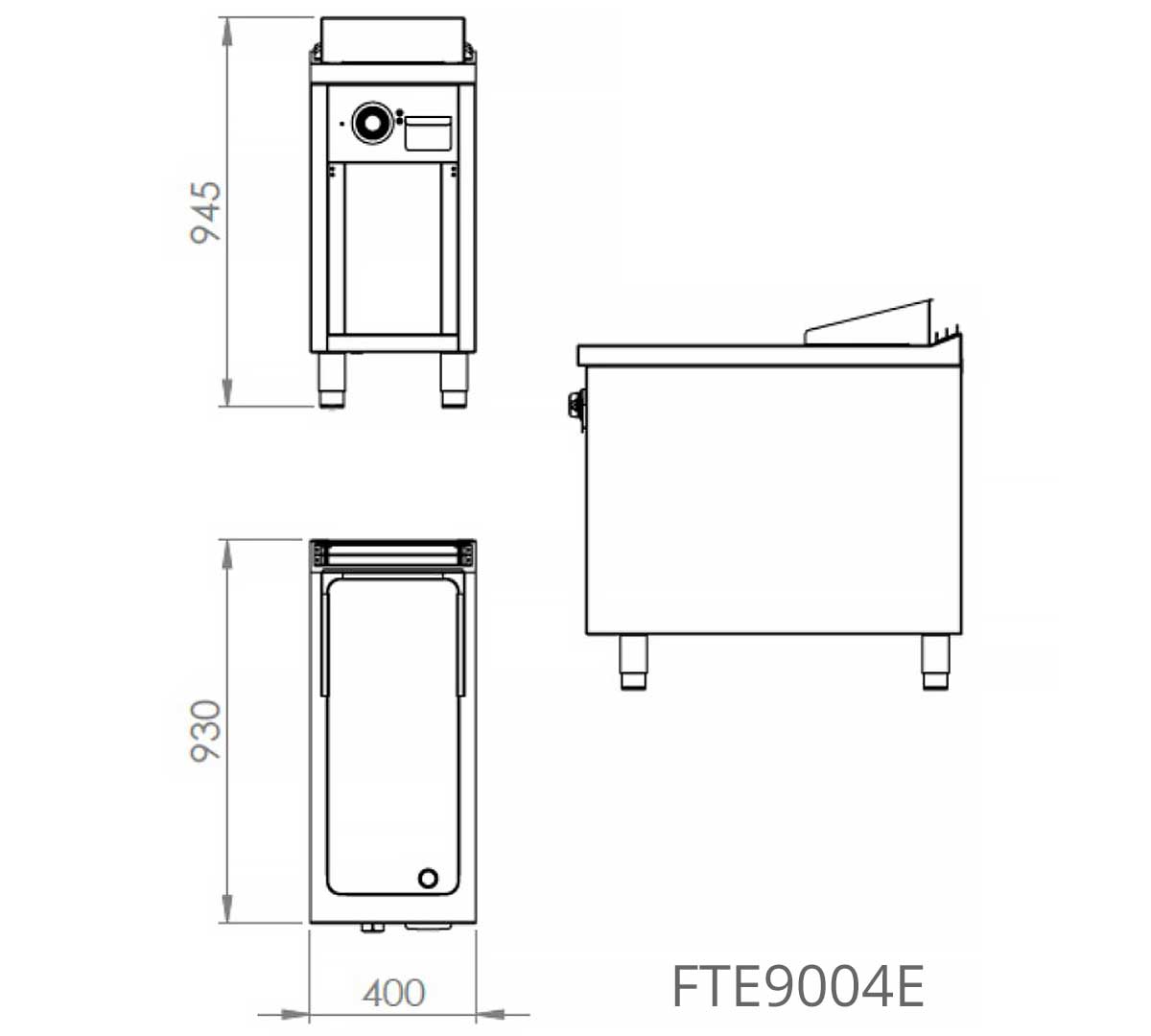 FAINCA HR - S900 FRY TOP ELÉCTRICO ACERO ESTANTE FTE9004E