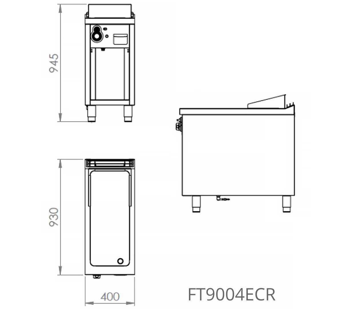 FAINCA HR - S900 FRY TOP CROMO CON ESTANTE FT9004ECR