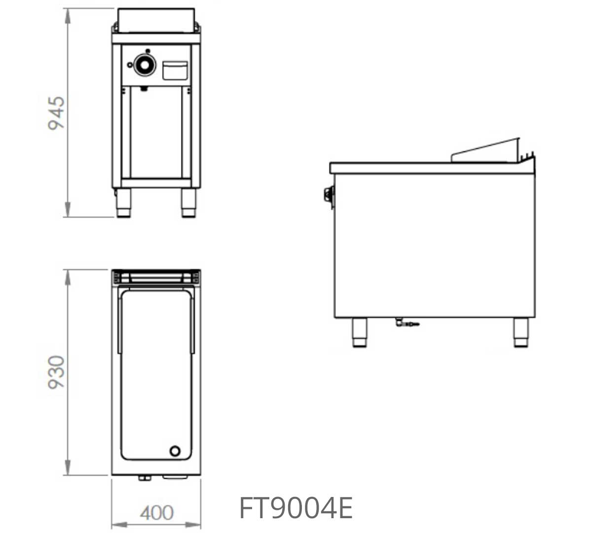 FAINCA HR - S900 FRY TOP ACERO CON ESTANTE FT9004E