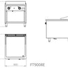 FAINCA HR - S900 FRY TOP ACERO CON ESTANTE FT9008E