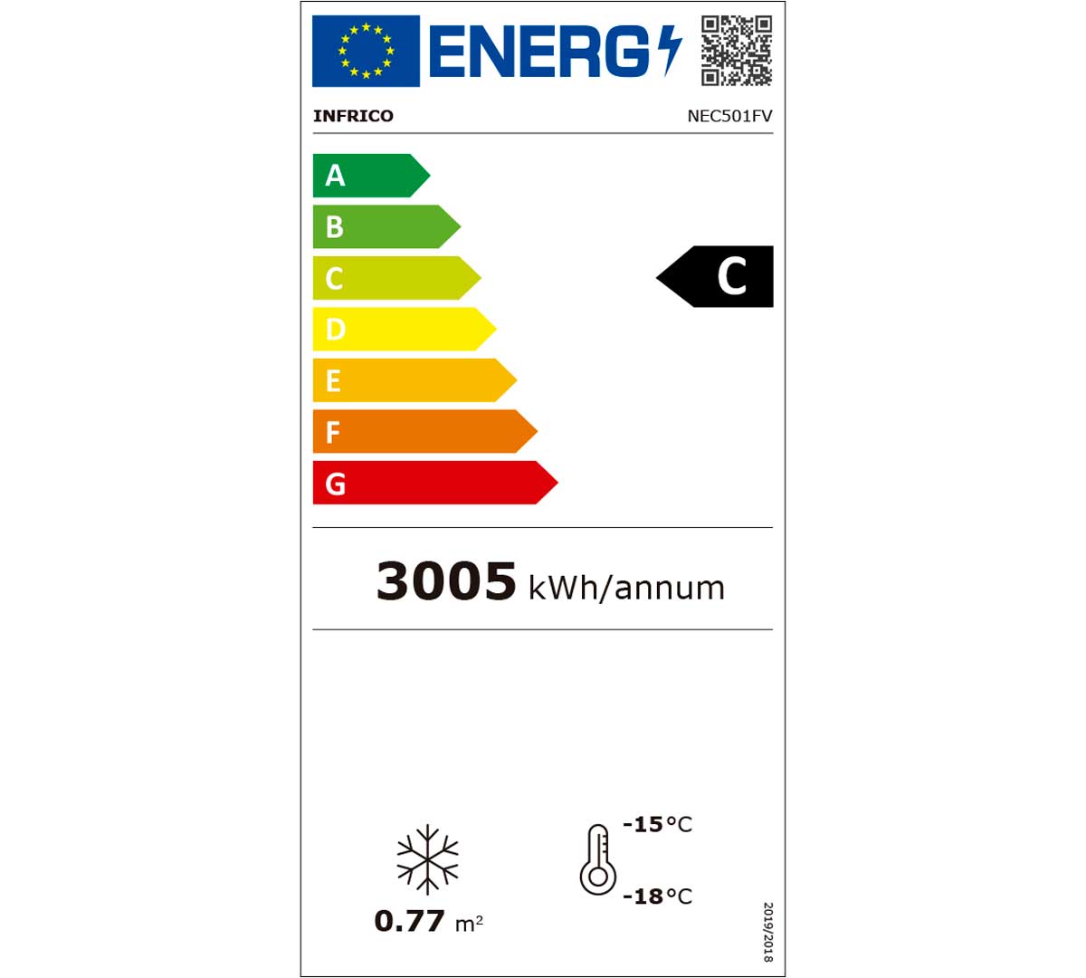 INFRICO - ARMARIO EXPOSITOR CONGELADOR NEC501FV