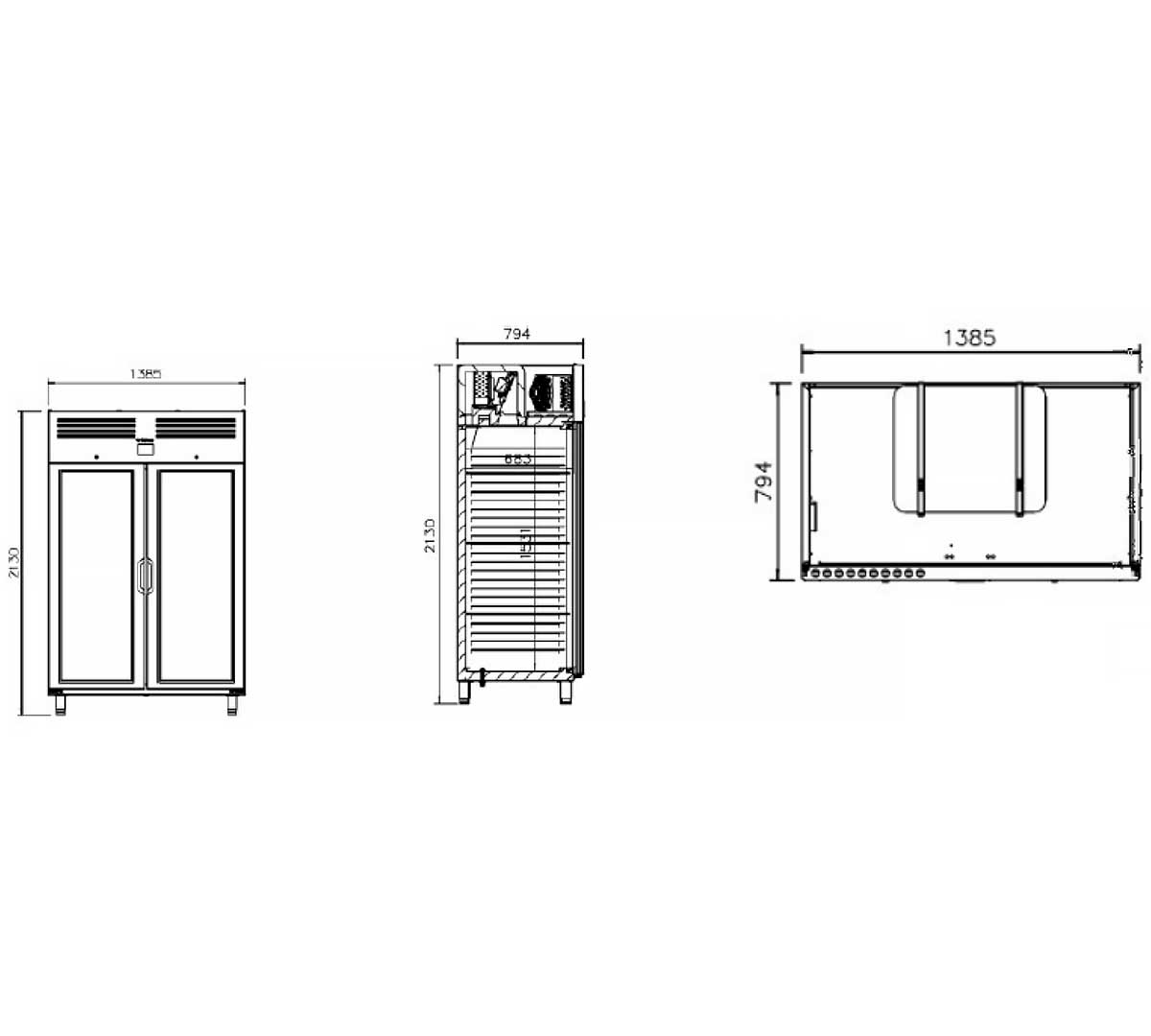 INFRICO - ARMARIO CONGELADOR GN 2/1 AGB 1402 BT