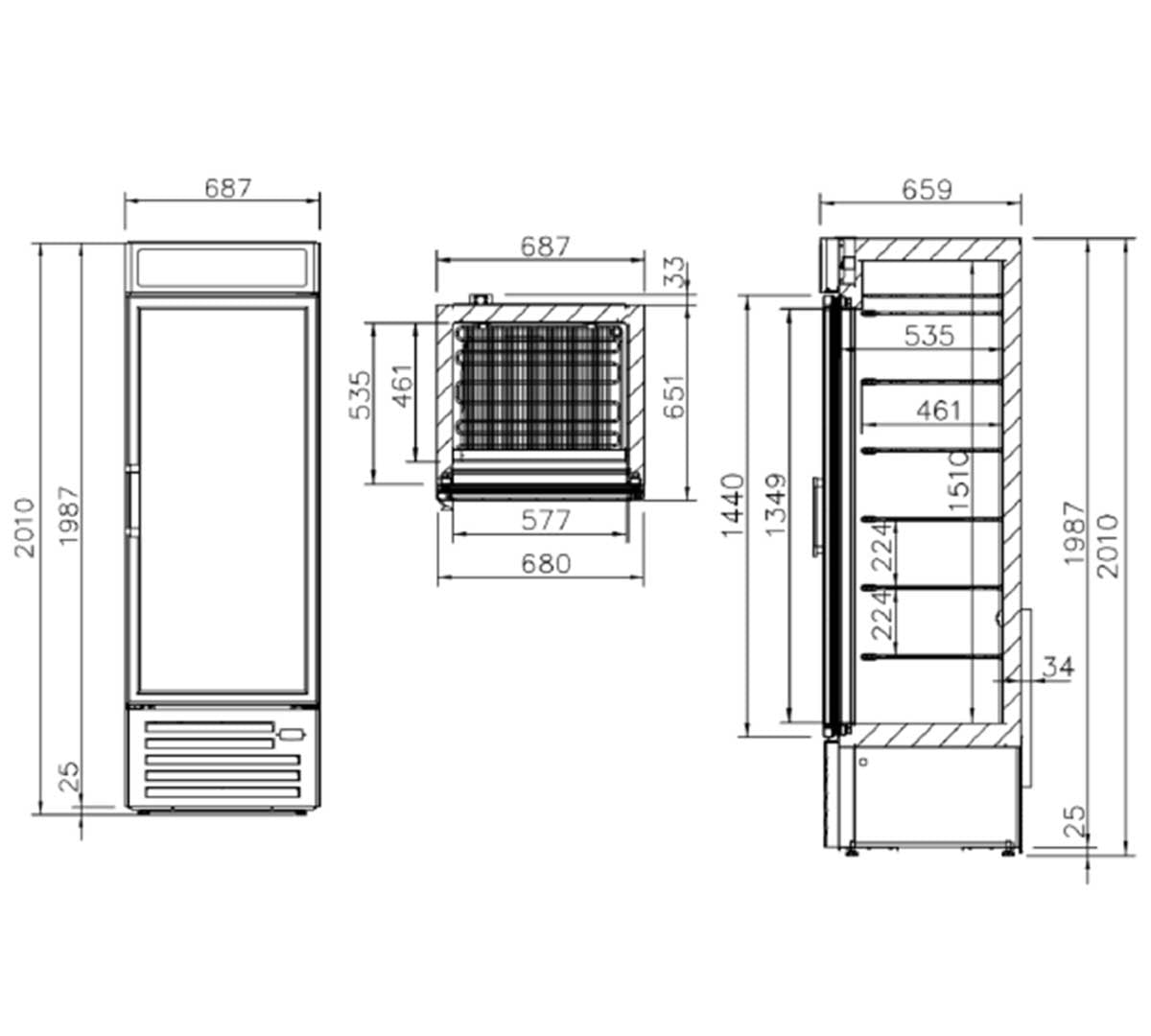 INFRICO - ARMARIO EXPOSITOR CONGELADOR NEC401FS