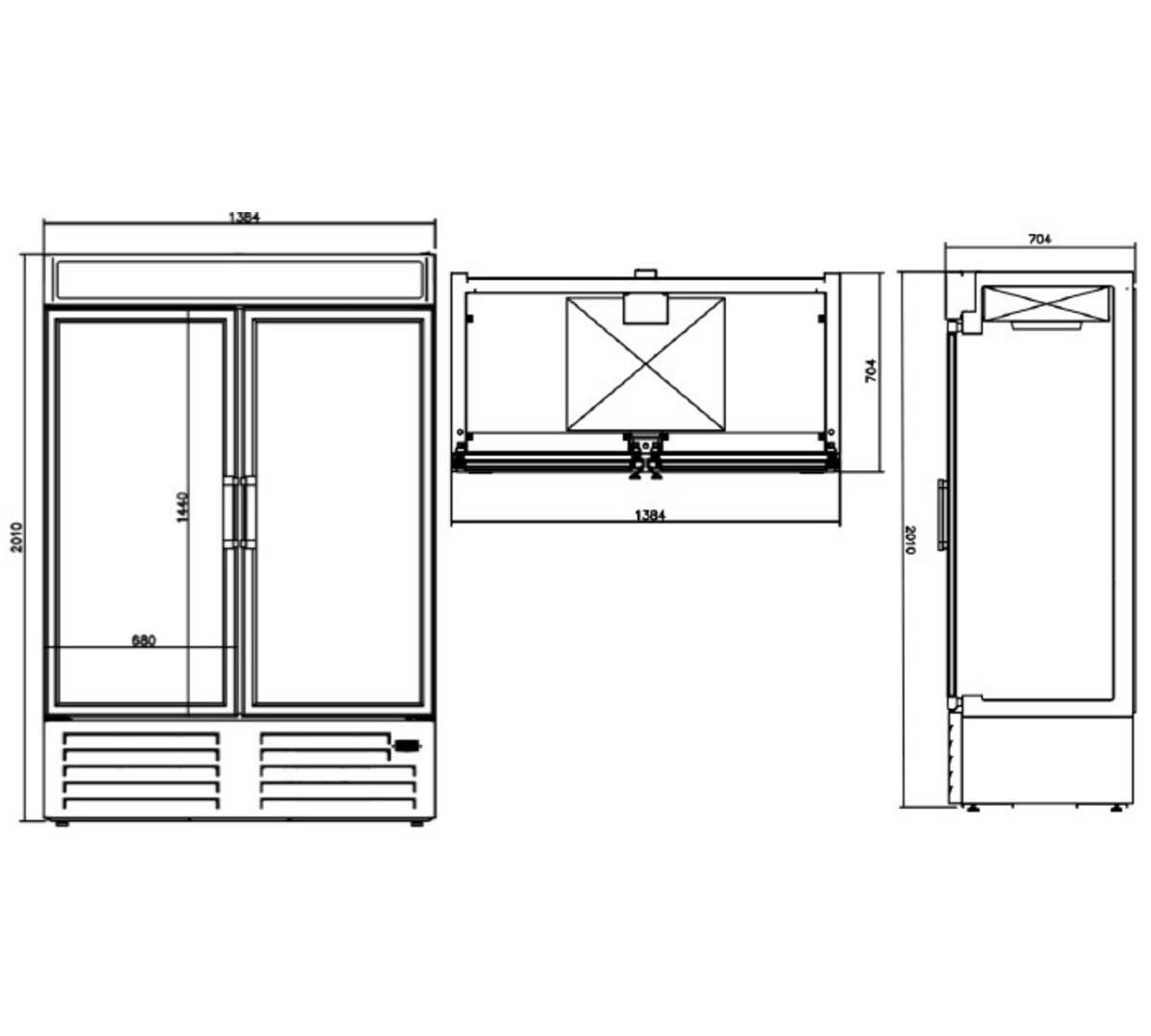 INFRICO - ARMARIO EXPOSITOR CONGELADOR NEC1002FV